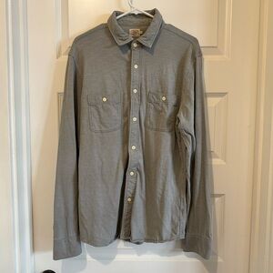 Men’s Faherty Knit Seasons Shirt, Gray, size L